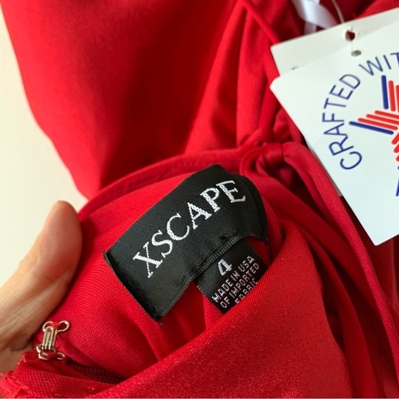 XSCAPE JERSEY LACE UP Side Slit GOWN Sz‎ 4 NWT - Picture 7 of 10